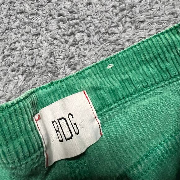 BDG Corduroy Pants Womens 27 (27x26.5) Green High Rise Wide Leg Cotton Cropped - Picture 5 of 11